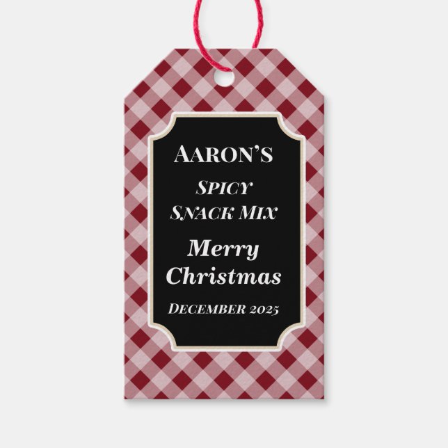 Etiquetas Rustic Red Gingham Gift (Anverso)