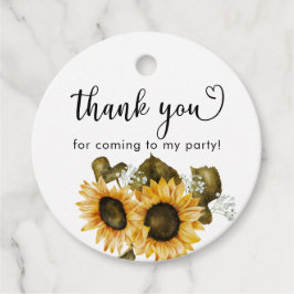 Etiquetas Rustic Sunflower Birthday Favor