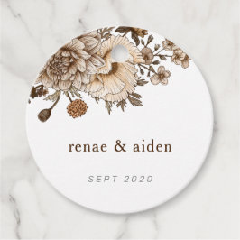 Etiquetas rusticas de boda de Boho, marrón vintage