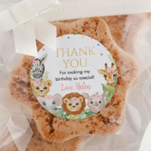 Etiquetas Safari Wild One Birthday Pegatina