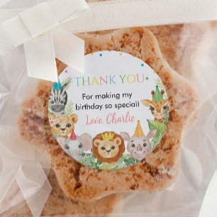 Etiquetas Safari Wild One Birthday Pegatina