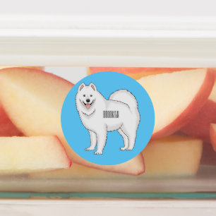 Etiquetas Samoyed dog cartoon illustration