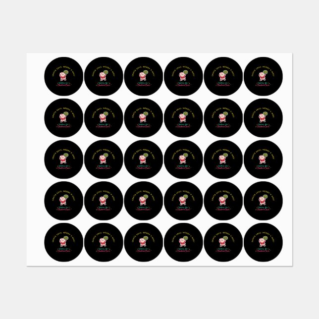 ETIQUETAS SANTA SAYS: MERRY X-MAS (Hoja)