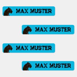 Etiquetas Schwarzer Panther blau 96 schmale Kinder