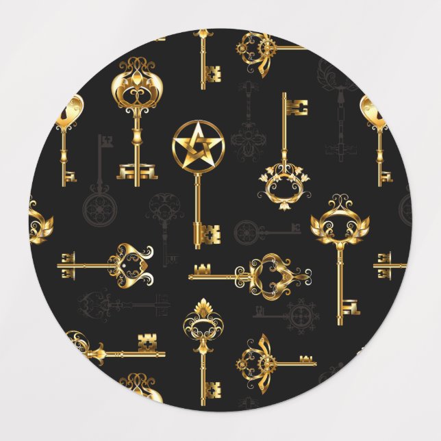 Etiquetas Seamless Pattern with Golden Keys (Diseño 1)