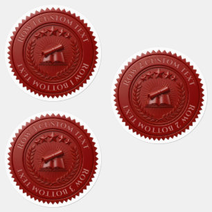 Etiquetas Sello de certificado de cera roja editable en 3D p