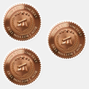 Etiquetas Sello de certificado de lámina de cobre editable e