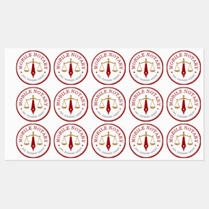 Etiquetas Sello de logotipo de notaría móvil moderno rojo do