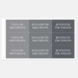 Etiquetas Sencilla Moda Minimalista Gris Añade tu Nombre Esc