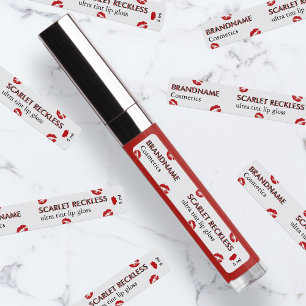 Etiquetas Sencillo Crimson Scarlet Red Personalizado Lip Glo