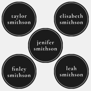 Etiquetas Sencillo Sexo Negro Neutral Añadir tu Nombre Escue