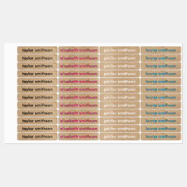 Etiquetas Sencillos Colores Diferentes Básico Añadir Su Nomb