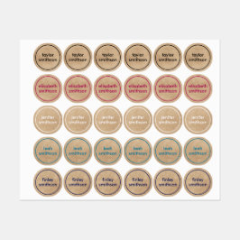 Etiquetas Sencillos Colores Diferentes Básico Añadir Su Nomb