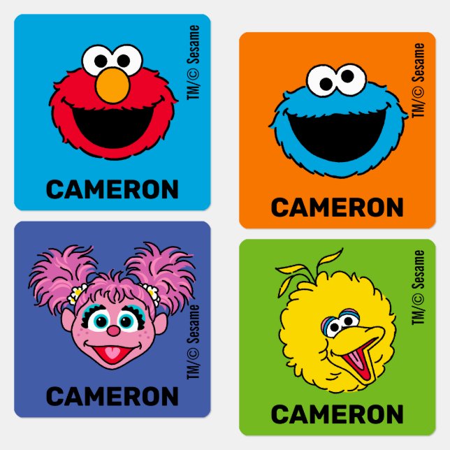 Etiquetas Sesame Street Personalizado para Niños (Grupo)