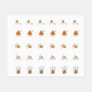 Etiquetas Set de Stickers de Cumpleaños de Abeja