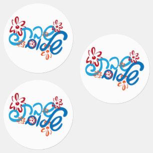 Etiquetas Shabbat Shalom floral hebreo