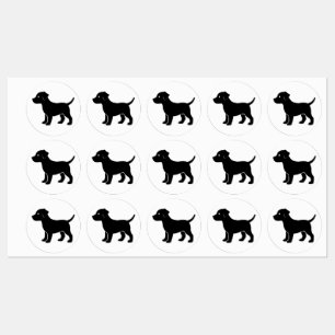 Etiquetas Silhouette Adorable Black Puppy Vinyl