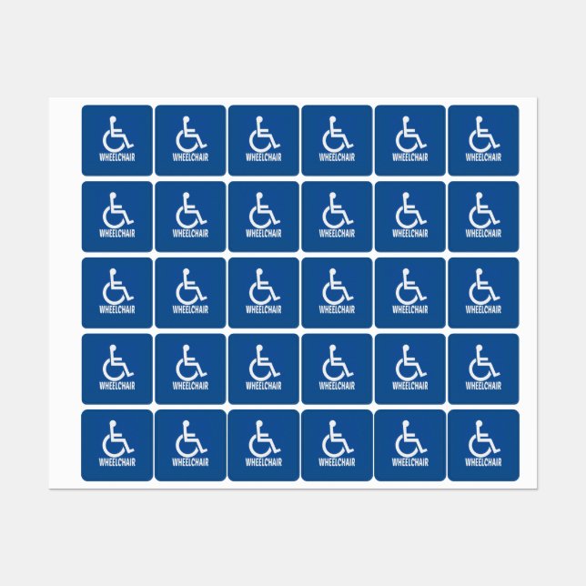 Etiquetas Silla de ruedas para discapacitados (Hoja)