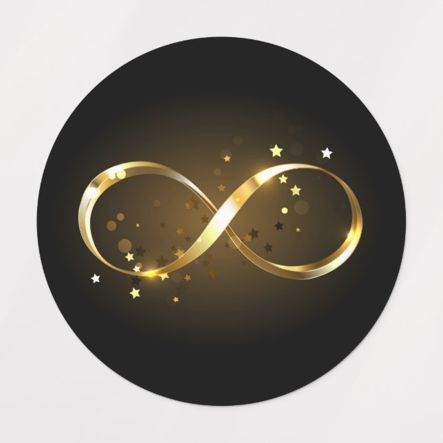 Etiquetas Símbolo de infinito dorado (Diseño 1)