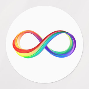 Etiquetas Símbolo infinito arcoiris en capas