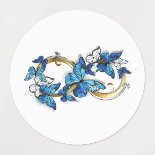 Etiquetas Símbolo infinito de mariposas Morpho azules