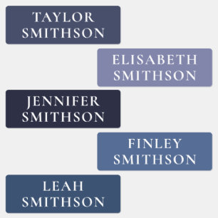 Etiquetas Simple Azul Púrpura Mínimo Añada Su Escuela De Nom