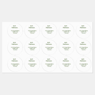 Etiquetas Simple minimal verde añade tu texto nombre foto pe