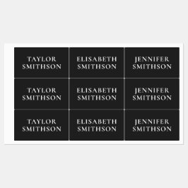 Etiquetas Simple Mínimo Blanco y Negro Añadir tu Escuela de 