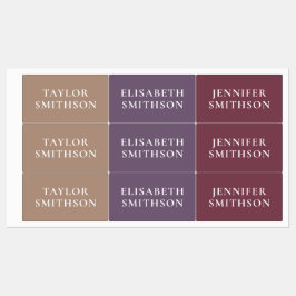 Etiquetas Simple Mínimo Púrpura Y Tan Añade tu Nombre Escuel