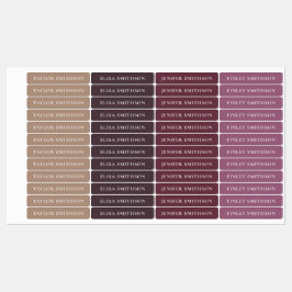 Etiquetas Simple Mínimo Púrpura Y Tan Añade tu Nombre Escuel