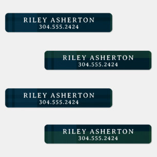 Etiquetas Simple plaid classic green navy nombre de adormide