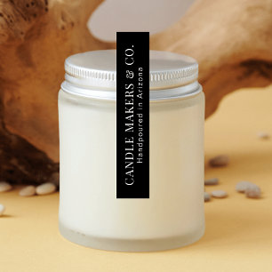 Etiquetas Simple Tamper Proof Thin Candle Jar Black Label