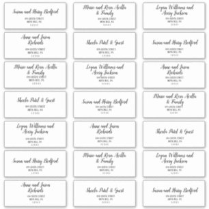 Etiquetas simples de dirección de invitado de Boda