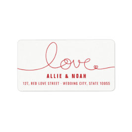 Etiquetas simples de direcciones de Boda de amor d