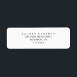 Etiquetas simples de direcciones de retorno de Bod<br><div class="desc">Etiquetas simples de direcciones de retorno de Boda blanco y negro</div>