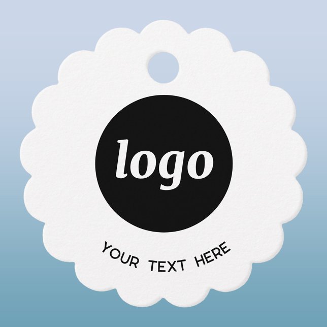 Etiquetas simples de logotipos y mensajes de texto (Simple logo with custom text business promotional price or hang tag)