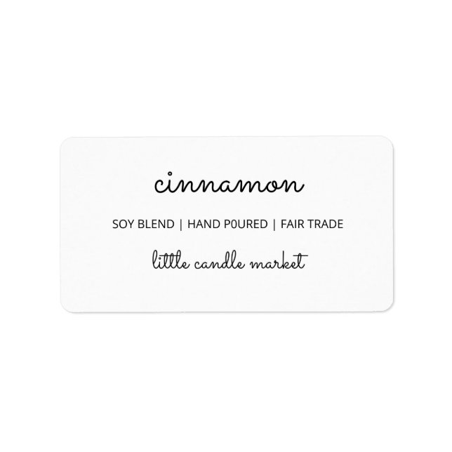 Etiquetas simples de velas blancas (Frente)