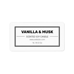 Etiquetas simples de velas de marco negro