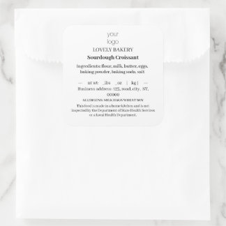 Etiquetas simples para alimentos en cabaña