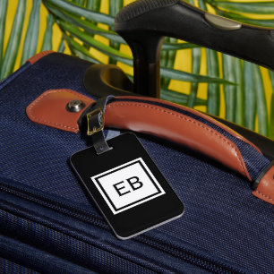 Etiquetas simples para portaequipajes en blanco y 