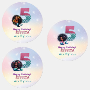 Etiquetas Sirena afroamericana 5° cumpleaños