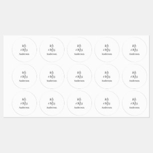 Etiquetas Sr. y Sra. añada apellido fecha año de boda favor 