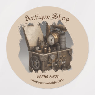 Etiquetas Steampunk Time Machine - Vintage Treasure Chest