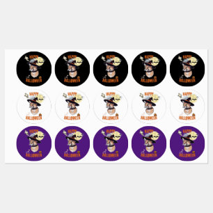 Etiquetas sticker halloween animals
