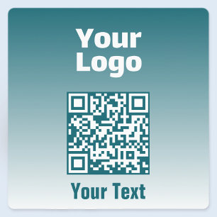Etiquetas Su logotipo con código QR editable y color de degr
