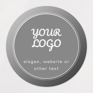 Etiquetas Su logotipo y degradado gris impermeable