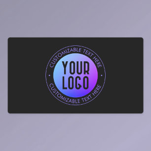 Etiquetas Su logotipo y degradado moderno de color azul y vi