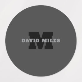 Etiquetas Su nombre o nombre comercial | Gris Masculino Mode