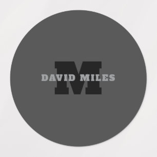 Etiquetas Su nombre o nombre comercial   Gris Masculino Mode