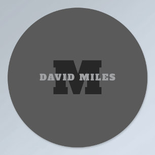 Etiquetas Su nombre o nombre comercial Gris Masculino Mode